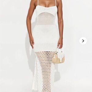 NEW Bridal Hot & Delicious White Crochet Midi Dress